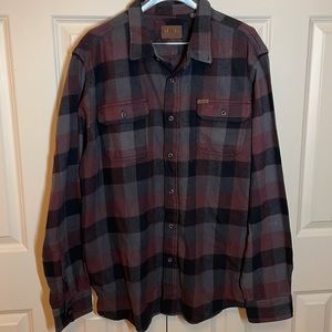 Orvis Long Sleeve Black, Grey and Burgundy Heavy Duty Work Shirt